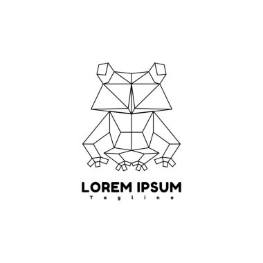 Kurbağa geometri vektör tasarım şablonu çizimi