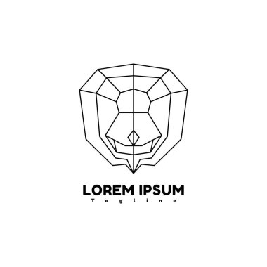 Aslan geometri vektör tasarım şablonu çizimi