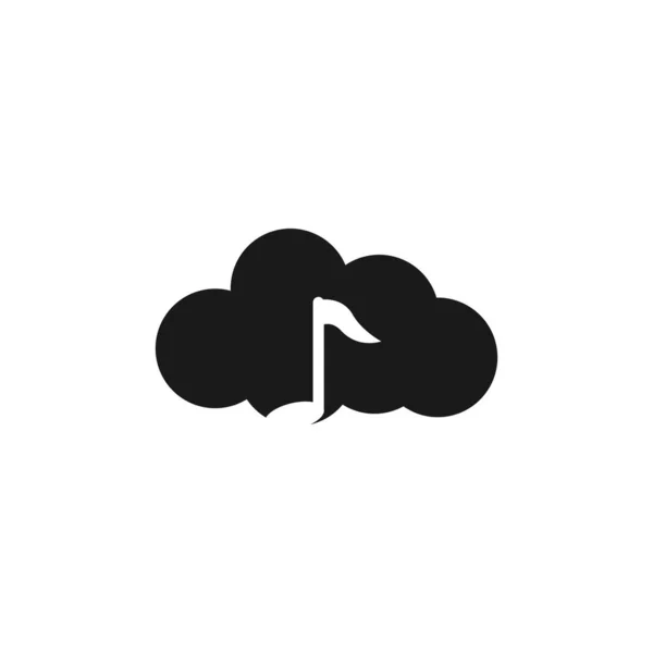 Σύννεφο Μουσική Κλίμακα Διανυσματική Απεικόνιση Σχεδιασμού — Διανυσματικό Αρχείο