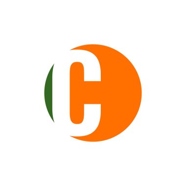 C alfabesi vektör tasarım şablonu çizimi