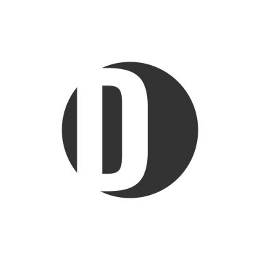 D alfabesi vektör tasarım şablonu çizimi