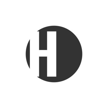 H alfabesi vektör tasarım şablonu çizimi