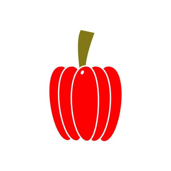 Rode Paprika Vector Ontwerp Sjabloon Illustratie Pictogram Logo Ontwerp Elementen — Stockvector