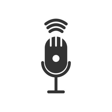 mikrofon ağ vektör tasarım şablonu çizimi