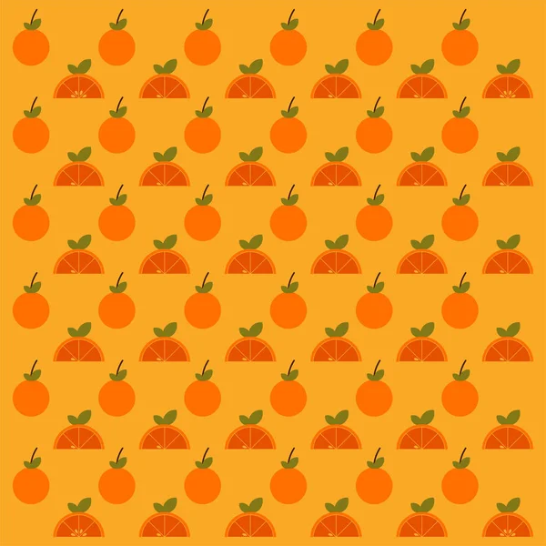 Orange Fruit Seamless Pattern Background Colorful Wallpaper Vector Illustration Good — Stock Vector