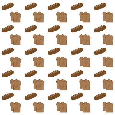 Ekmek desensiz arkaplan. Renkli duvar kağıdı vektör çizimi ve yazdırmak için iyi