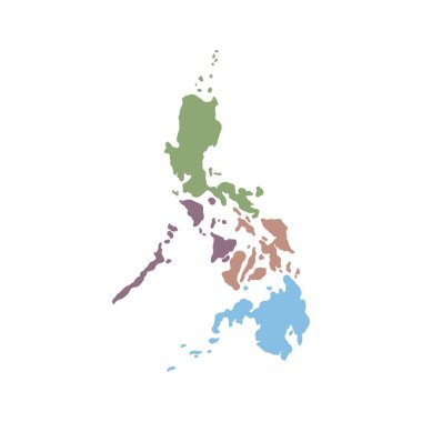 Filipinler harita vektör tasarım şablonu çizimi