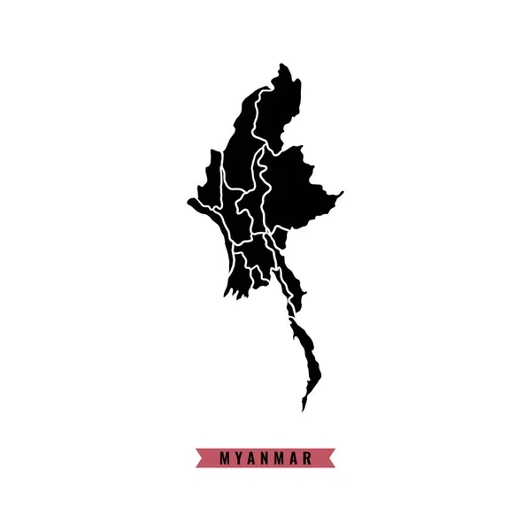 Myanmar Mappa Vettoriale Disegno Modello Illustrazione — Vettoriale Stock