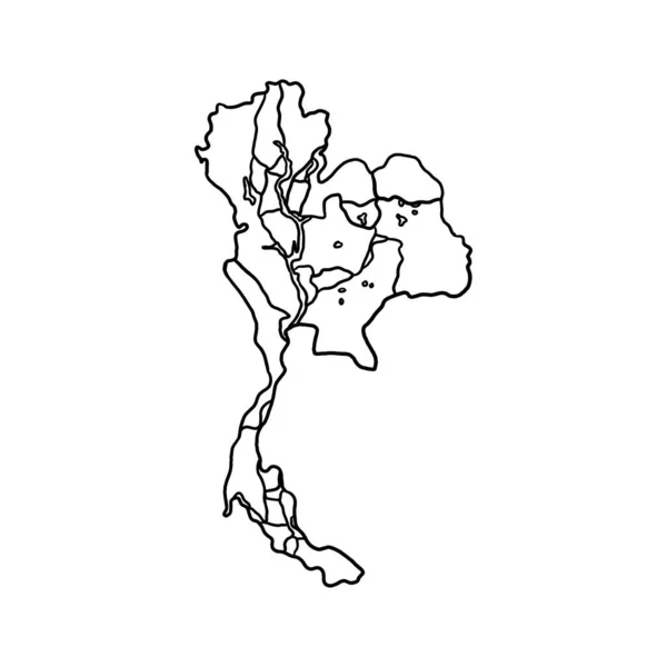 Иллюстрация Векторного Дизайна Карты Таиланда — стоковый вектор