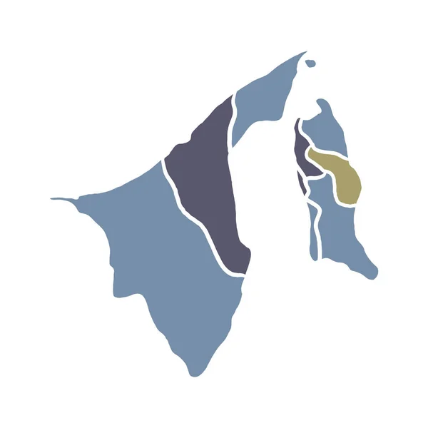 Brunei Darussalam Map Vektor Design Template Illustration — Stockvektor