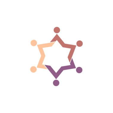 Arkadaş vektör simgesi logo tasarım şablonu çizimi