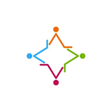 Arkadaş vektör simgesi logo tasarım şablonu çizimi