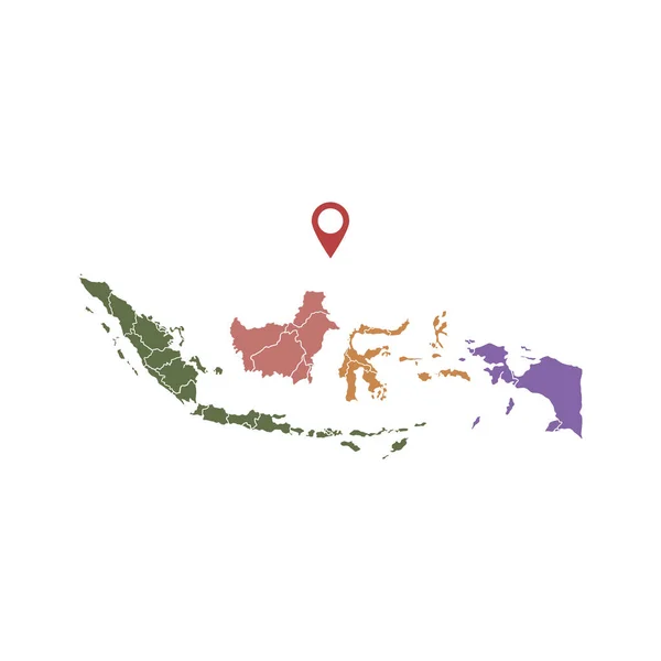 Indonésie Mapa Vektor Design Šablony Ilustrace — Stockový vektor