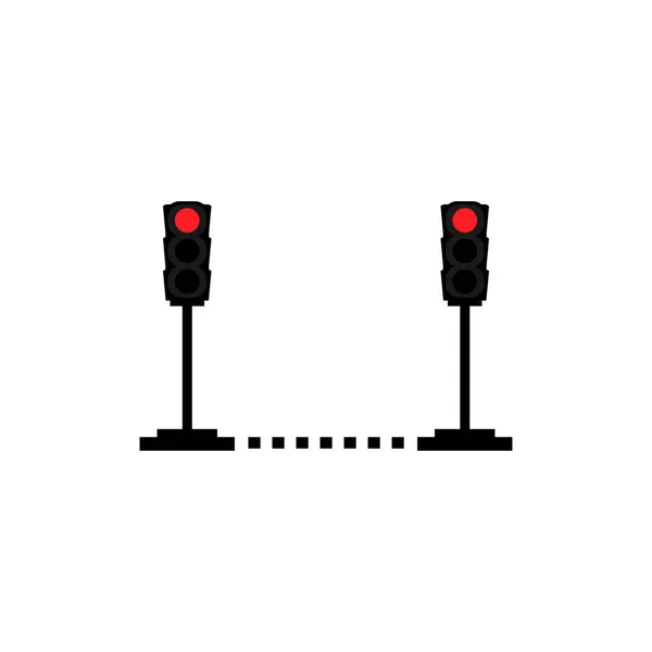 Красный Свет Стоп Знак Вектора Дизайн Шаблон Иллюстрации — стоковый вектор