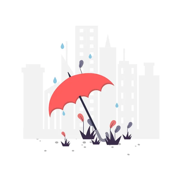 Umbrella Flat Illustration Vector Design Suitable Landing Page Website Mobile — Stock Vector