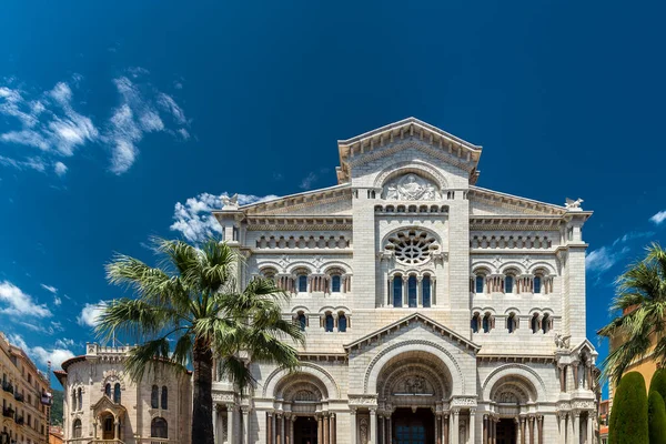 Utanför Monacos Katedral Cathedrale Monaco Monaco Ville Monaco Den Känd — Stockfoto
