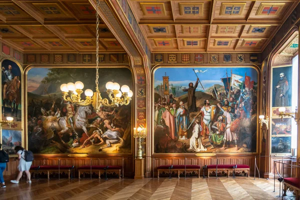 Версаль Франція Серпня 2019 Туристи Відвідують Версальський Палац Королівський Палац — стокове фото