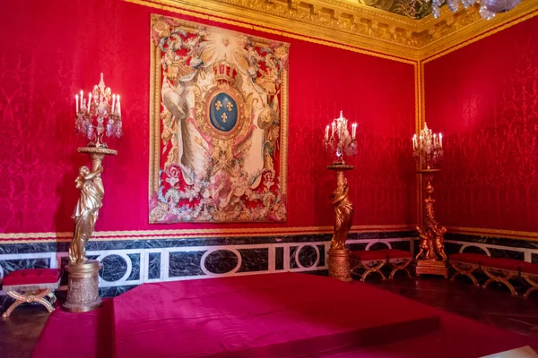 Versalhes França Agosto 2019 Salão Apollon Quarto Trono Palácio Versalhes — Fotografia de Stock