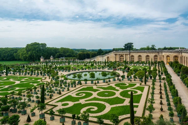 Versailles Frankrike Augusti 2019 Versailles Trädgård Utsikt Över Den Typiska — Stockfoto