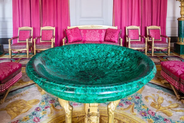 Версаль Франція Серпня 2019 Малахітська Кімната Великого Тріанонського Палацу Володіння — стокове фото