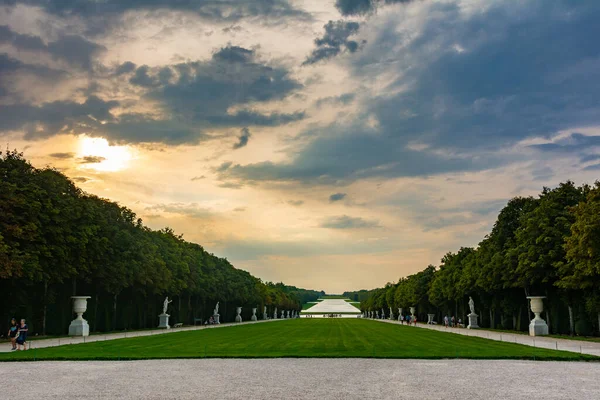 Versailles Frankrike Augusti 2019 Fin Utsikt Över Versailles Trädgårdar Från — Stockfoto