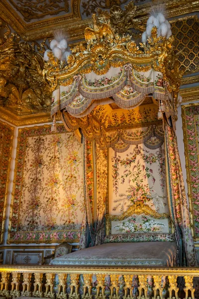 Версаль Франція Серпня 2019 Величне Ліжко Марії Антуанетти Спальні Щедро — стокове фото