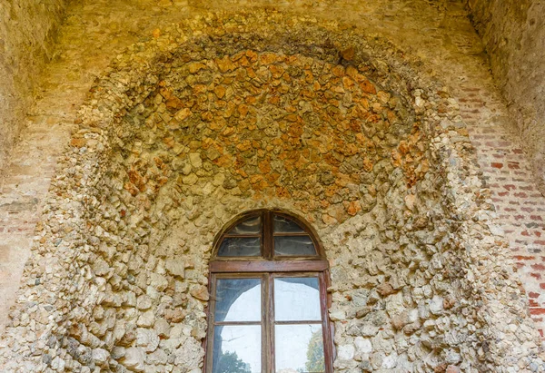 Arco Pietra Cemento Del 1700 Circondato Muro Mattoni — Foto Stock