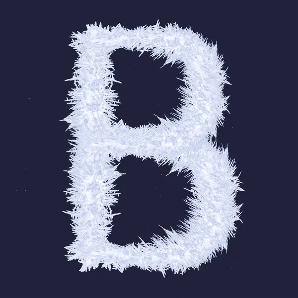 雪と氷の文字"B" — ストック写真