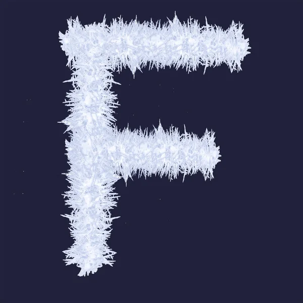 Το γράμμα «Φ» από πάγο και χιόνι — Φωτογραφία Αρχείου