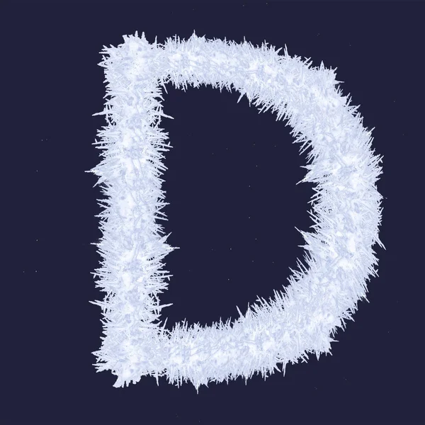 Το γράμμα «D» από πάγο και χιόνι — Φωτογραφία Αρχείου