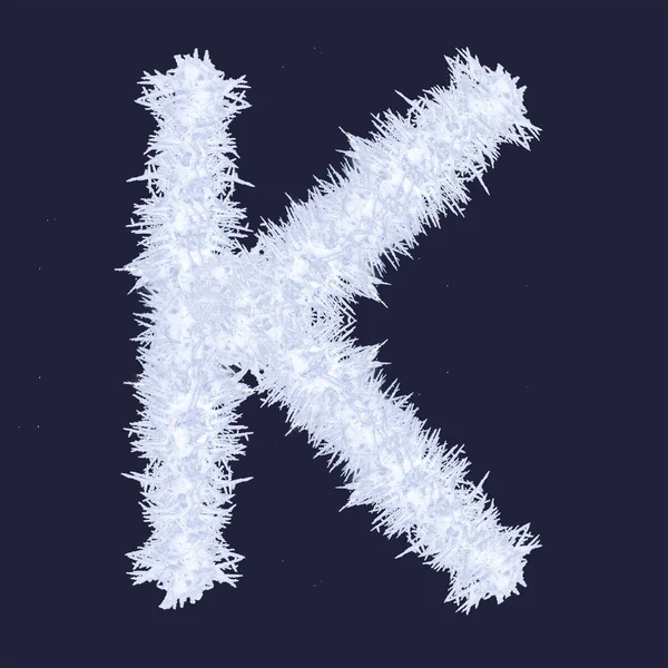 Písmeno "K" ledu a sněhu — Stock fotografie