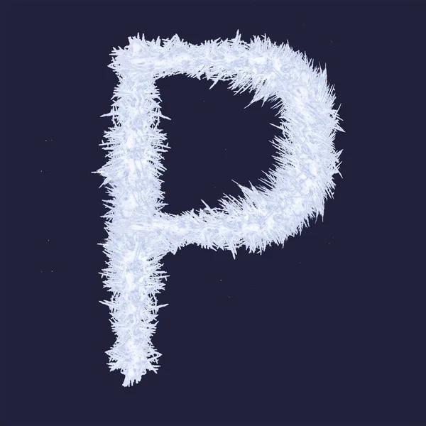 Buz ve kar "P" harfi — Stok fotoğraf