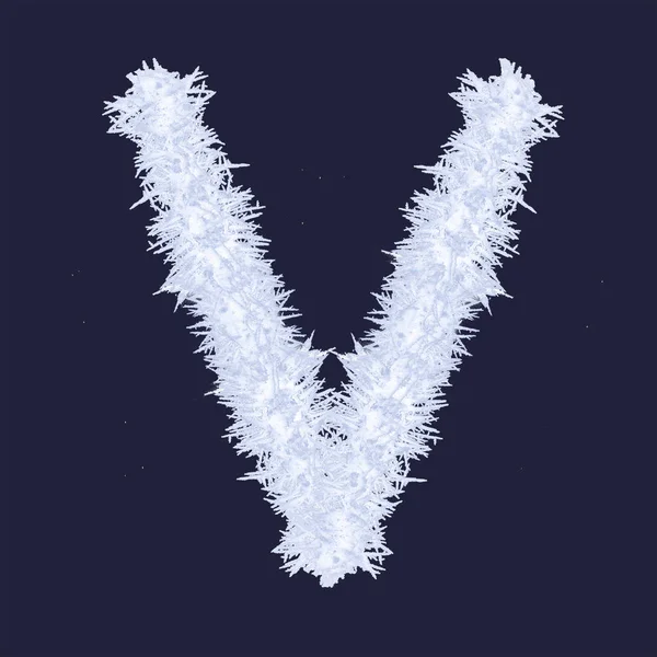 ตัวอักษร "V" ของน้ําแข็งและหิมะ — ภาพถ่ายสต็อก