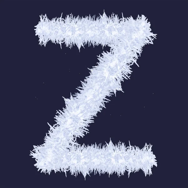 Буква "Z" льда и снега — стоковое фото