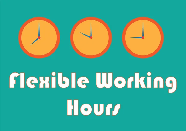Flexibele werkuren teken/symbool-gebruik voor het werk leven evenwicht — Stockvector