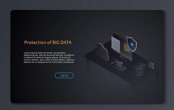 Protezione Del Sistema Sicurezza Dei Dati Cloud Sfondo Dello Sviluppatore Illustrazione Stock