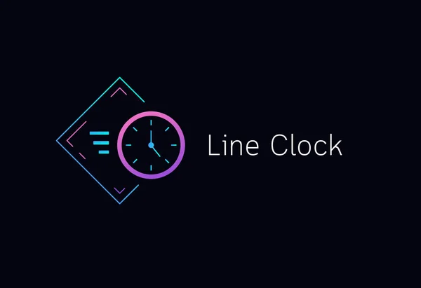 Icône Néon Horloge Concept Alarme Vectorielle — Image vectorielle