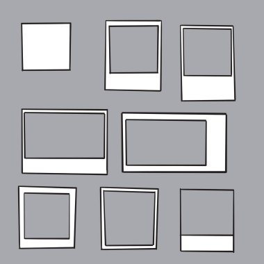 El çizimi karalama fotoğraf çerçevesi koleksiyonu illüstrasyonu