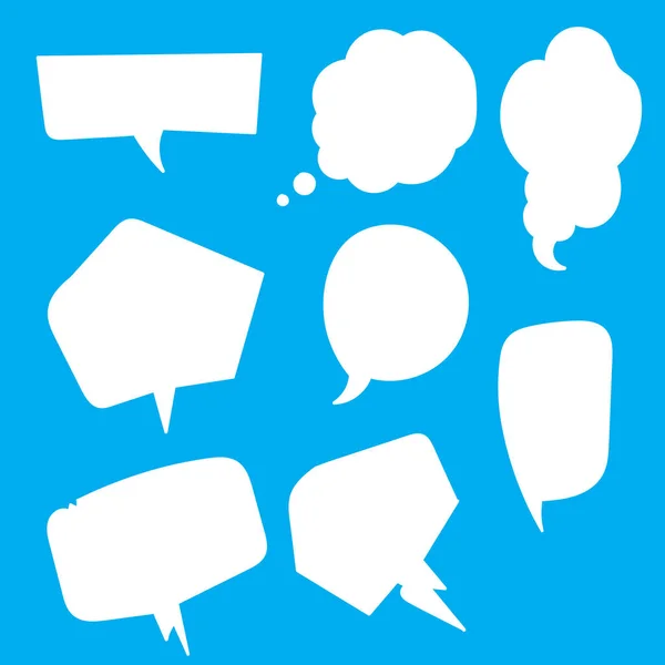 Set Hand Drawn Different Empty Speech Bubble Chat Sign Icon — Stock Vector