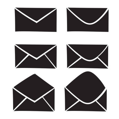 Çizim Zarfı Simgesi vektör eli çizildi