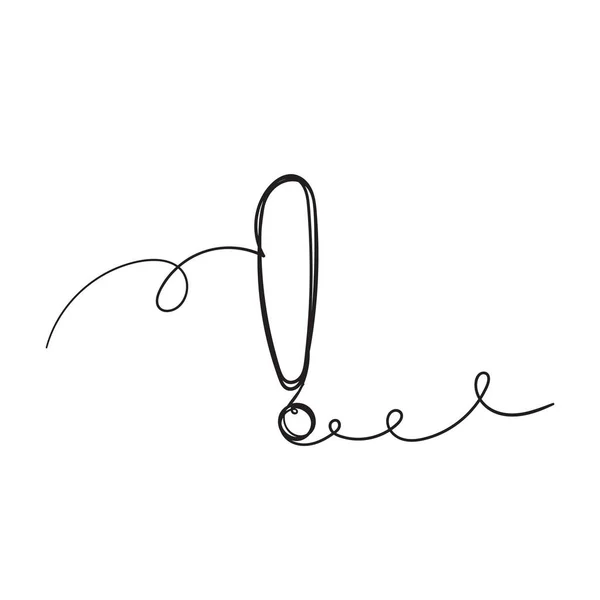 Ζωγραφισμένο Στο Χέρι Σύμβολο Θαυμαστικό Doodle Γραμμή Τέχνη Στυλ — Διανυσματικό Αρχείο