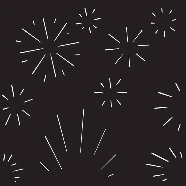 Doodle Feuerwerk Platzt Ikone Handzeichnung — Stockvektor
