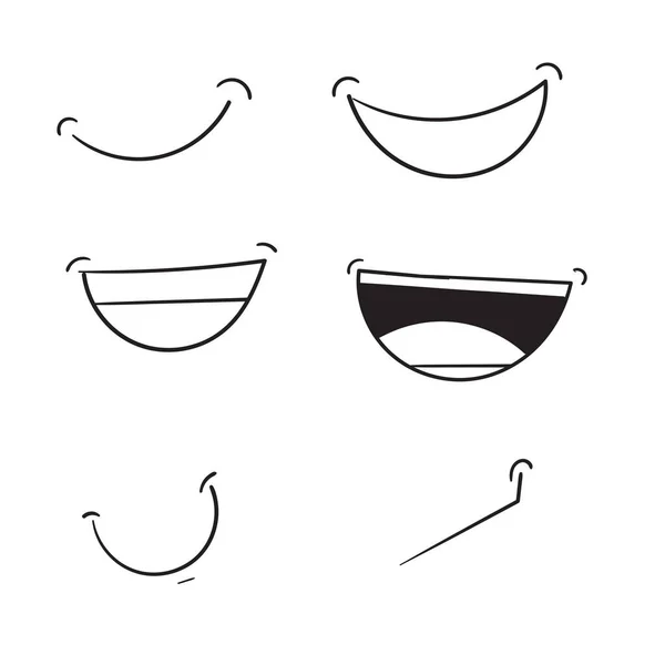 Mão Desenhado Doodle Sorriso Ilustração Desenho Animado Arte Estilo Vetor — Vetor de Stock