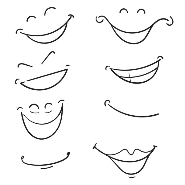 Hand Drawn Doodle Smile Illustration Cartoon Art Style Vector — Stock Vector