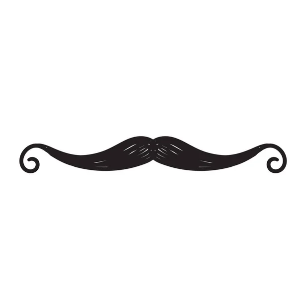 Dessin Main Moustache Icône Illustration Doodle Style Vecteur — Image vectorielle