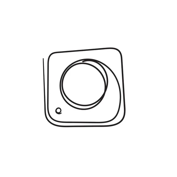 Doodle Camera Icon Illustration Cartoon Style Vector — 스톡 벡터