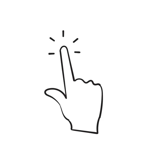 Hand Gezeichnetes Doodle Klicken Icon Illustration Vektor Isoliert — Stockvektor