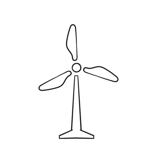 Hand Drawn Wind Turbine Illustration Icon Isolated Background Vector — Stock Vector