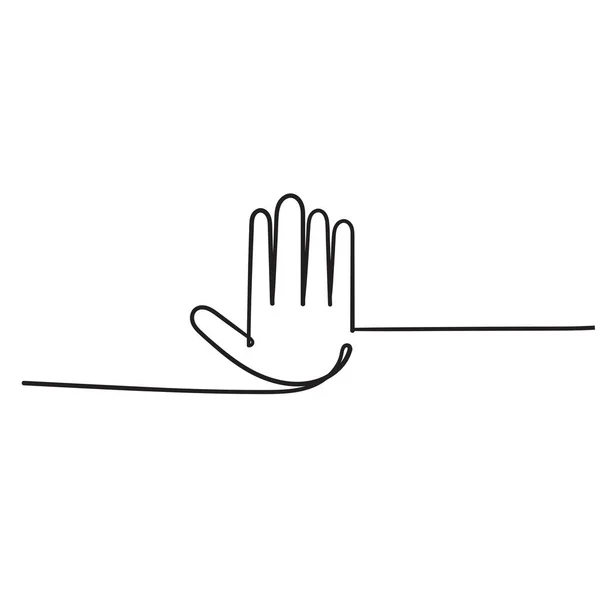 Handritad Doodle Handflata Gest Illustration Ikon — Stock vektor