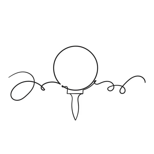 Hand Gezeichnet Doodle Tee Golf Und Ball Illustration Symbol Mit — Stockvektor